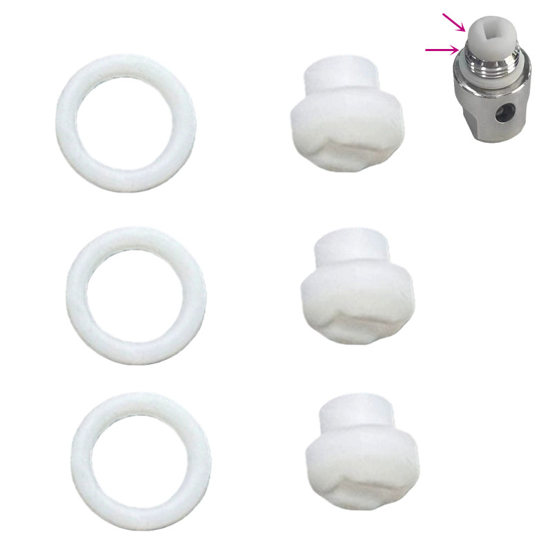 Pothos - 3セット モカポット バルブコア シリコンシールリングと圧力ブースタープラグ 2カップ/4カップ デュアルバルブ