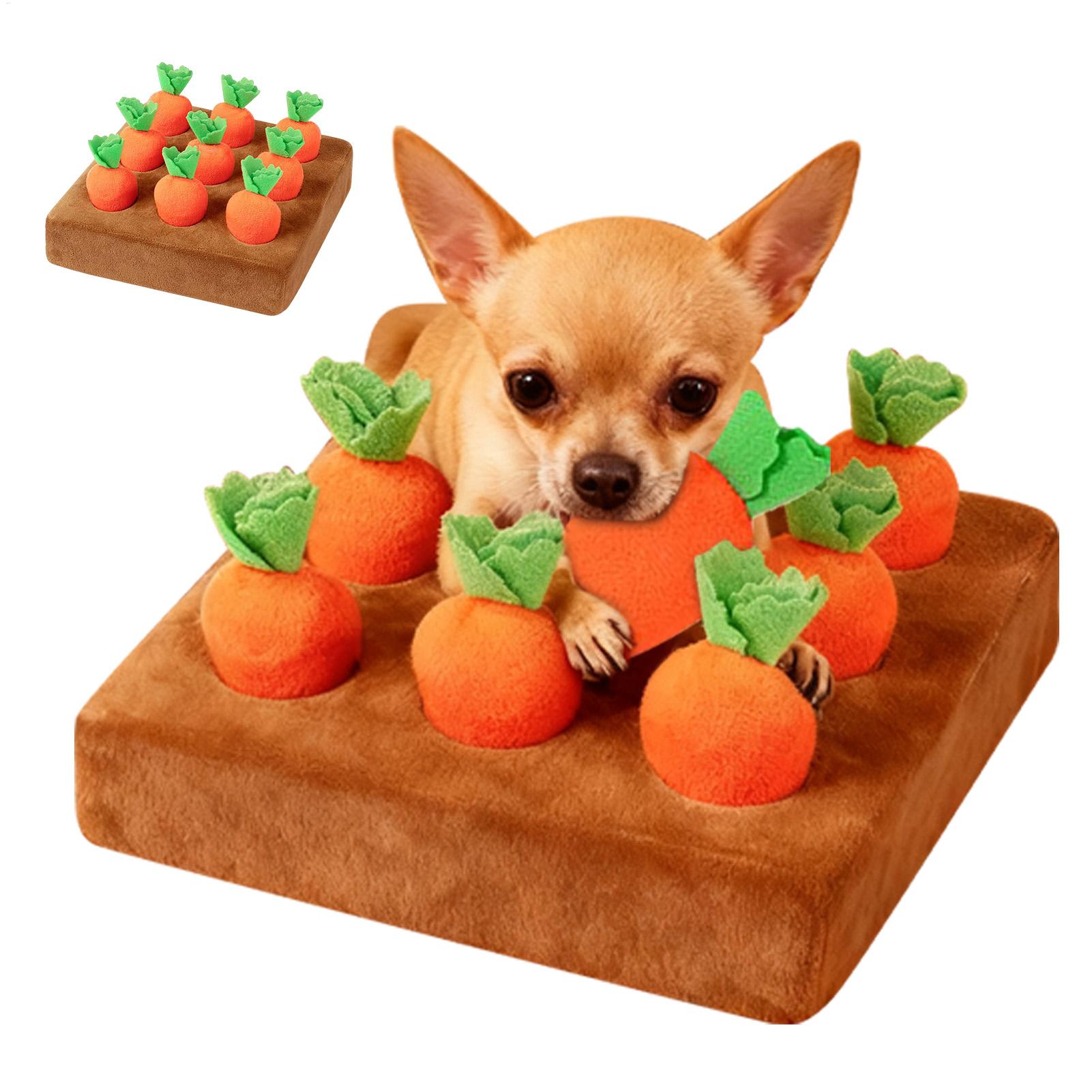 Repotting Mat - ペット用キャロット型インタラクティブおもちゃ 犬用おもちゃ スナッフルマット 猫用エンリッチメントプラッシュアクティビティパッド 小型・中型・大型・シニア猫・子猫用