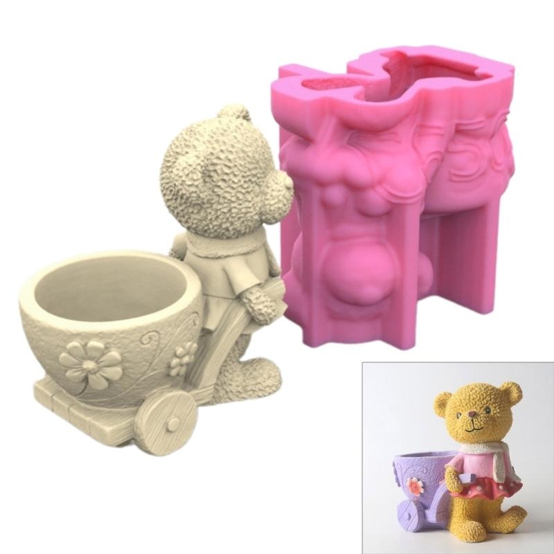 Terracotta Pot - 3D DIY 植木鉢金型シリコーンコンクリート金型クマ花瓶金型ガーデンホーム