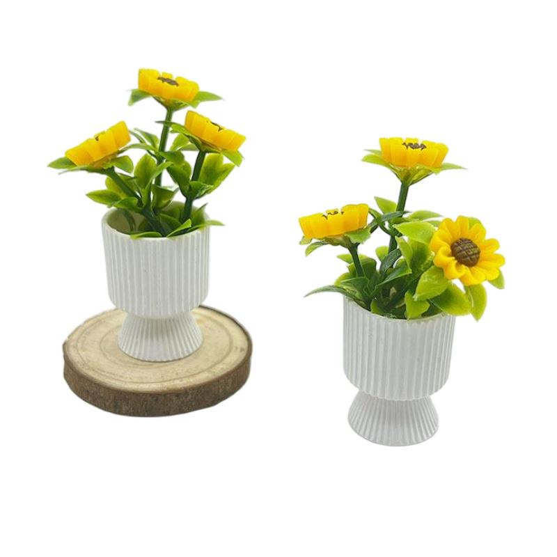 { # ミニチュアのひまわりの鉢植えオーナメント。1/12ス - Pothos のレビューと価格
