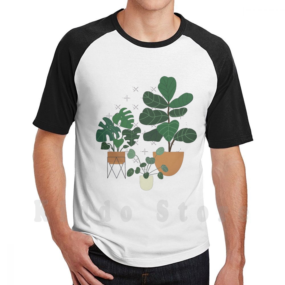 植物愛好家向けTシャツ コットン メンズ DIYプリント ク - Fiddle Leaf Fig のレビューと価格