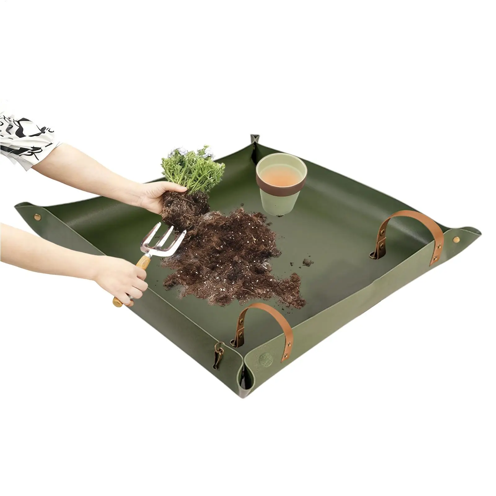 防水折りたたみ式植え替えマット、両面PUレザー、土の交換や肥 - Repotting Mat のレビューと価格