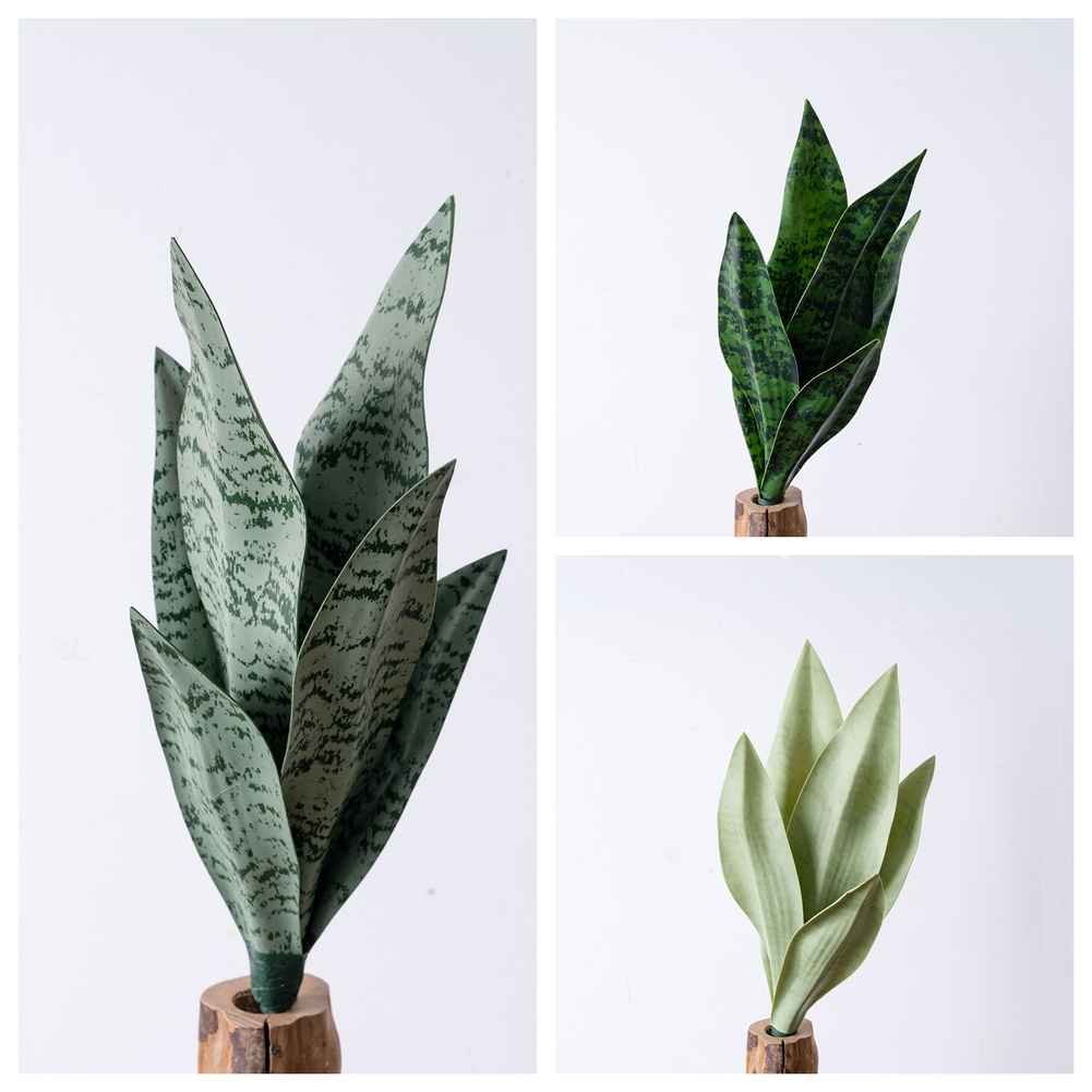 人工PVC製の蛇草（スネークプラント）の造花、33cm。リア - Snake Plant のレビューと価格